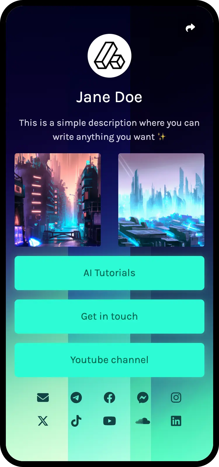 Screenshot of Bluetree Card examples